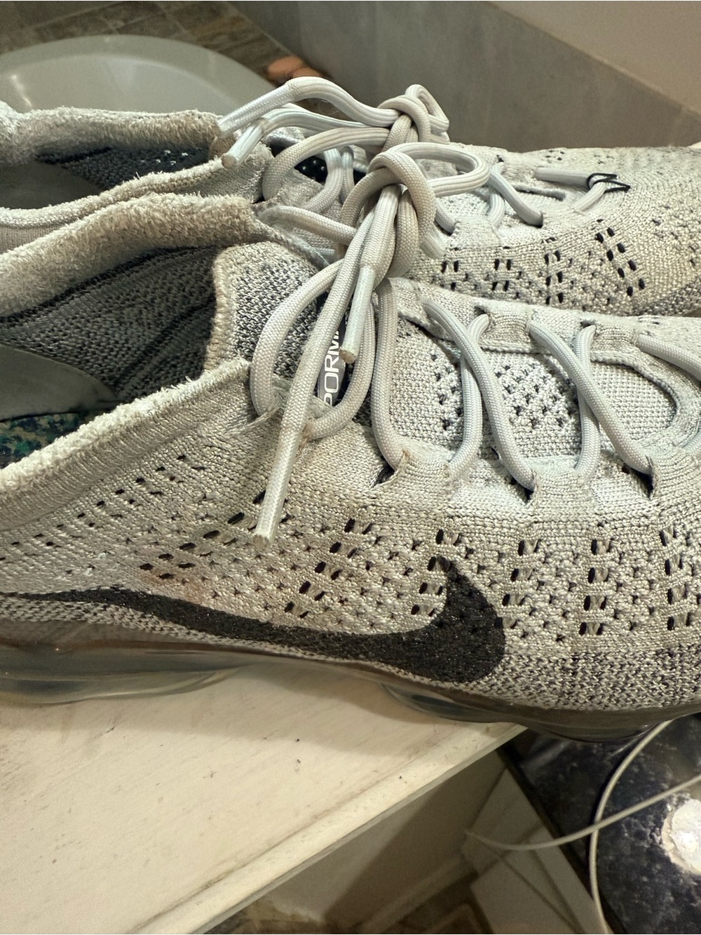Nike Light Gray Knit Sneakers